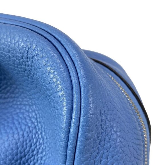 Auth HERMES Victoria 35 Blue Paradise Taurillon Clemence R Handbag - Picture 5 of 16